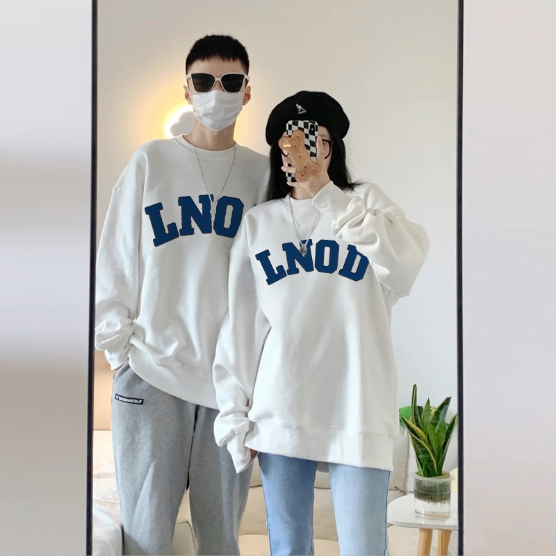 Áo sweater cặp đôi HappyFamily  - Mẫu áo in chữ LNOD chất nỉ da cá cao cấp