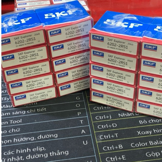 Vòng Bi SKF 6202 2RS1 mạ viền đen bít nhựa