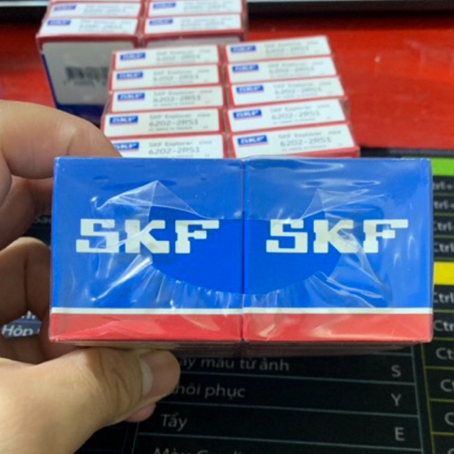 Vòng Bi SKF 6202 2RS1 mạ viền đen bít nhựa