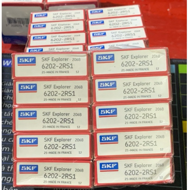 Vòng Bi SKF 6202 2RS1 mạ viền đen bít nhựa
