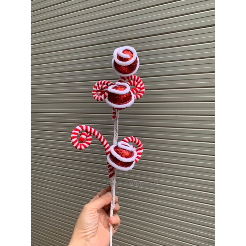 Nhiều mẫu  Chùm cành Kẹo gậy xoắn trang trí Giáng sinh treo lên cây thông Noel