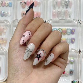 Nailbox đơn giản dễ thương form tròn nhọn