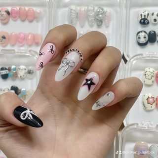 Nailbox đơn giản dễ thương form tròn nhọn