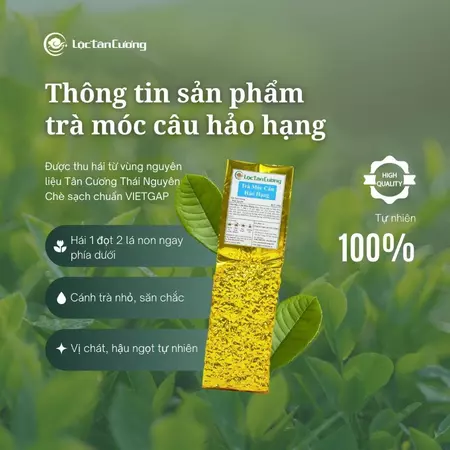 Trà Móc Câu Loại Hảo Hạng Lộc Tân Cương Túi 100g, Trà Bắc Thái Nguyên