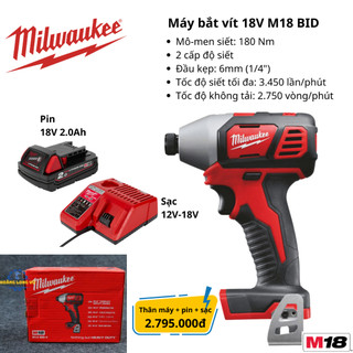 Máy khoan Milwaukee, máy vặn vít Milwaukee 18V và 12V. Chính hãng bảo hành 12 tháng Milwaukee