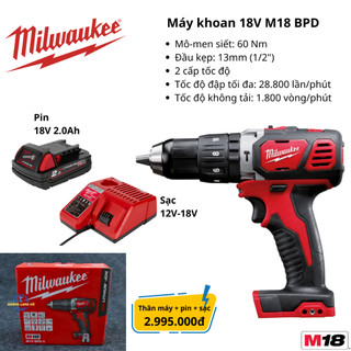 Máy khoan Milwaukee, máy vặn vít Milwaukee 18V và 12V. Chính hãng bảo hành 12 tháng Milwaukee