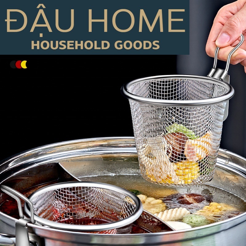 Giỏ vớt đồ ăn Inox 304 nhúng lẩu rau mỳ thịt, ... Muôi lẩu / Giỏ nhúng ...