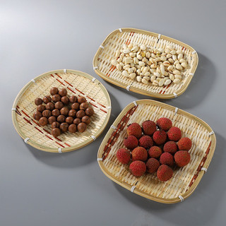 Mẹt Tre Hình , phụ kiện Mini mây tre đan , Thuyền tre trang trí món ăn