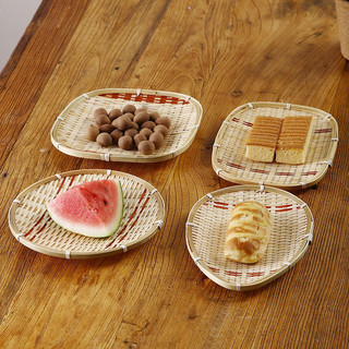 Mẹt Tre Hình , phụ kiện Mini mây tre đan , Thuyền tre trang trí món ăn