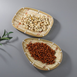 Mẹt Tre Hình , phụ kiện Mini mây tre đan , Thuyền tre trang trí món ăn
