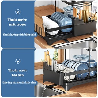 Gslife Kệ Úp Bát Đĩa Có Rãnh Thoát Nước 2 Tầng, Kệ Để Bát Đũa Thông Minh, Kệ Chén Đa Năng Cao Cấp