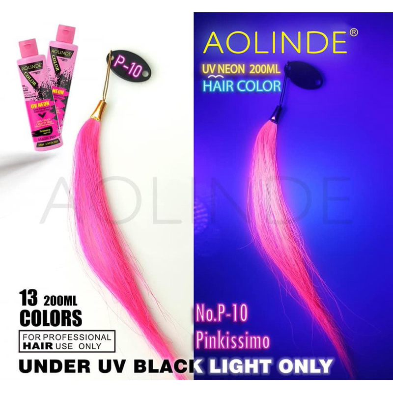 Kem nhuộm tóc Semi UV Neon không Amoniac trên nền tóc tẩy Level 9 - Aolinde Màu hồng Pink 200ml