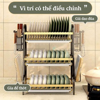 GSlife Kệ Chén Bát Đĩa 56cm Thông Minh 2/3 Tầng Đặt Mặt Có Khay Giá Để Bát Đũa Tiện Dụng Kích Thước Lớn