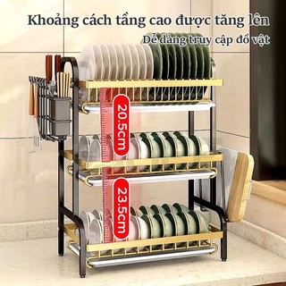 GSlife Kệ Chén Bát Đĩa 56cm Thông Minh 2/3 Tầng Đặt Mặt Có Khay Giá Để Bát Đũa Tiện Dụng Kích Thước Lớn