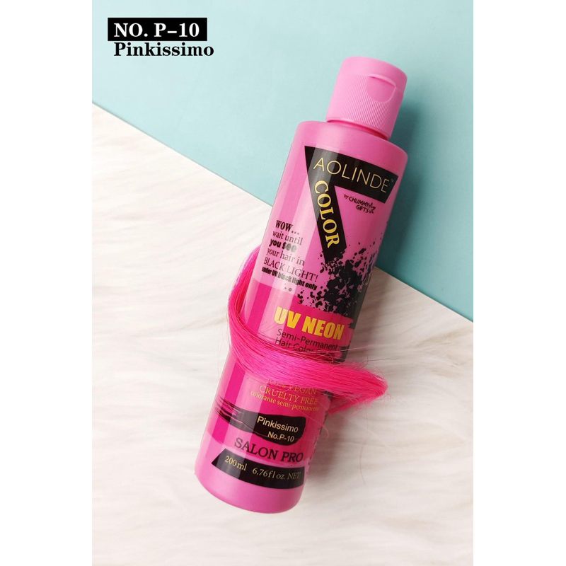 Kem nhuộm tóc Semi UV Neon không Amoniac trên nền tóc tẩy Level 9 - Aolinde Màu hồng Pink 200ml
