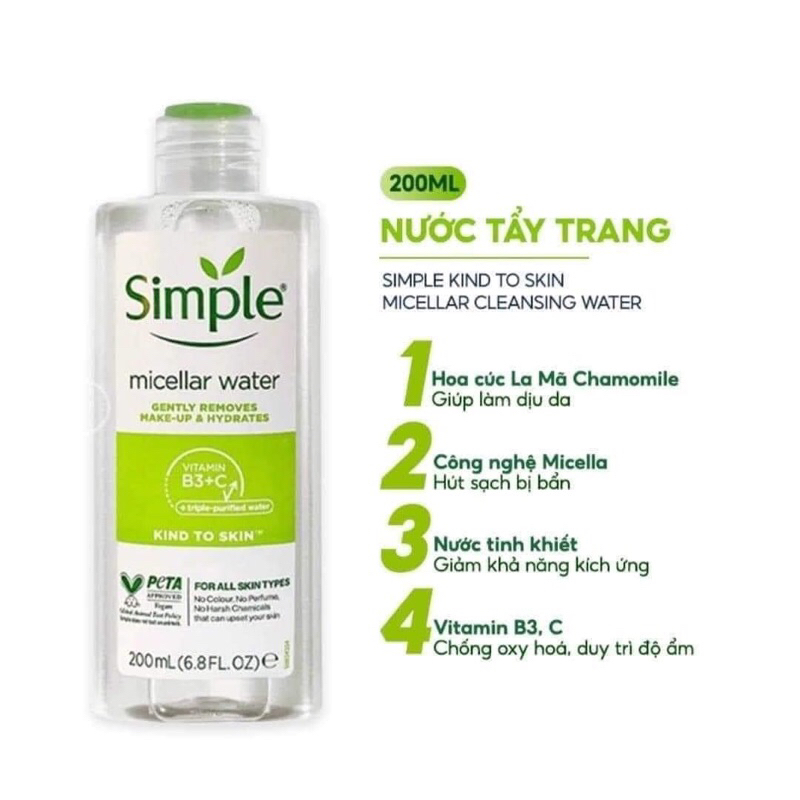 N C T Y Trang Simple Kind To Skin Micellar Cleansing Water Ml D Ng