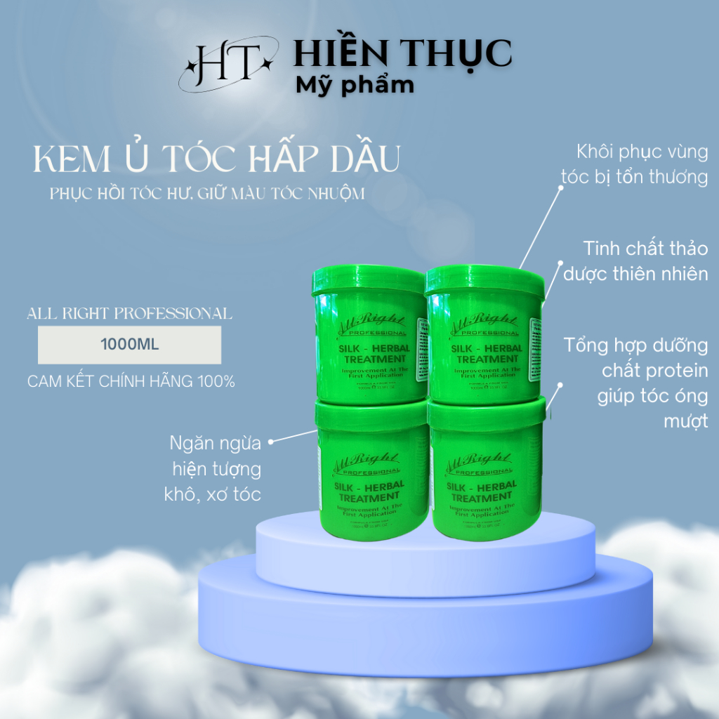 Dầu Hấp Thảo Dược Phục Hồi Tóc Hư Giữ Màu Tóc Nhuộm 1000ml