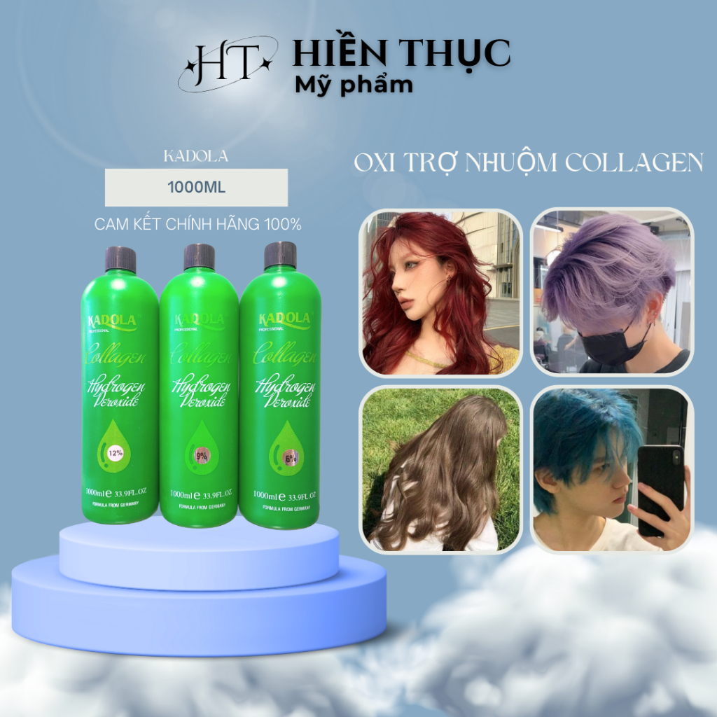 Oxy trợ nhuộm tóc COLLAGEN siêu dưỡng không rát da đầu 1000ml Hàng chính hãng