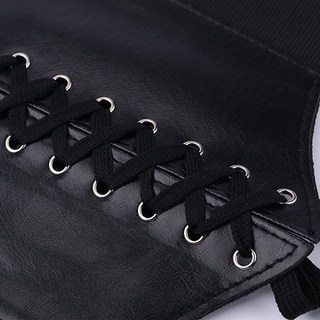 Đai váy liền, corset đầm, áo sơ mi, jumpsuit bản rộng, chất liệu chun co giãn, mặt da PU xỏ dây trang trí W78