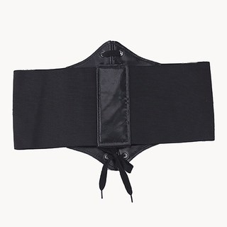 Đai váy liền, corset đầm, áo sơ mi, jumpsuit bản rộng, chất liệu chun co giãn, mặt da PU xỏ dây trang trí W78