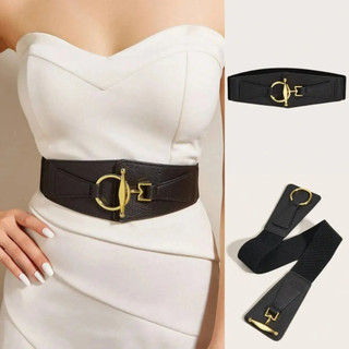 Đai váy liền, đai đầm liền, áo sơ mi, jumpsuit bản rộng, chất liệu chun co giãn, khóa tròn cài W79