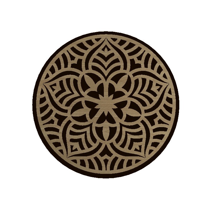 Tranh gỗ mandala, Tranh Gỗ 3D Mandala Chữ Om treo tường cho phòng thờ, phòng thiền, yoga, quán chay... MDL04