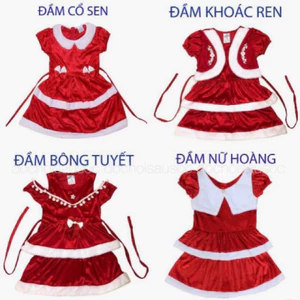 Váy nhung Noel cho bé gái từ 1-10 tuổi