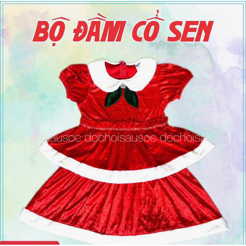 Váy nhung Noel cho bé gái từ 1-10 tuổi