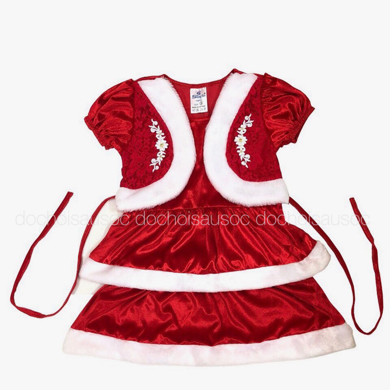 Váy nhung Noel cho bé gái từ 1-10 tuổi