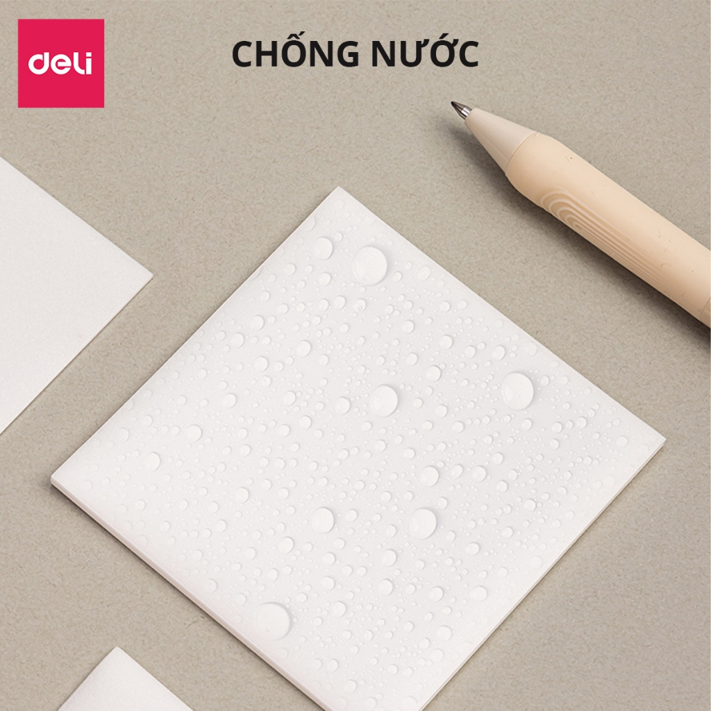 Set 50 Giấy Note Deli Trong Suốt Chống Nước Giấy Ghi Nhớ Ghi Chú Có Keo Dính Chắc Cho Học Sinh Văn Phòng