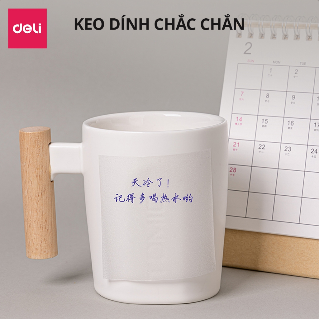 Set 50 Giấy Note Deli Trong Suốt Chống Nước Giấy Ghi Nhớ Ghi Chú Có Keo Dính Chắc Cho Học Sinh Văn Phòng
