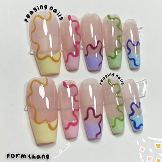 Nailbox dễ thương màu pastel form thang được đổi form