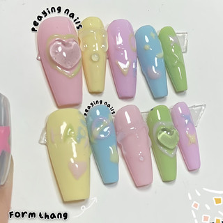 Nailbox nặn gel nổi màu pastel dễ thương form thang được đổi form