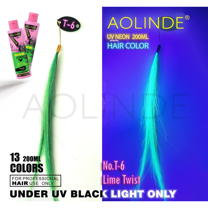 Kem nhuộm tóc Semi UV Neon Không Amoniac trên nền tóc tẩy Level 9 - Lime twist Màu Xanh lá 200ml