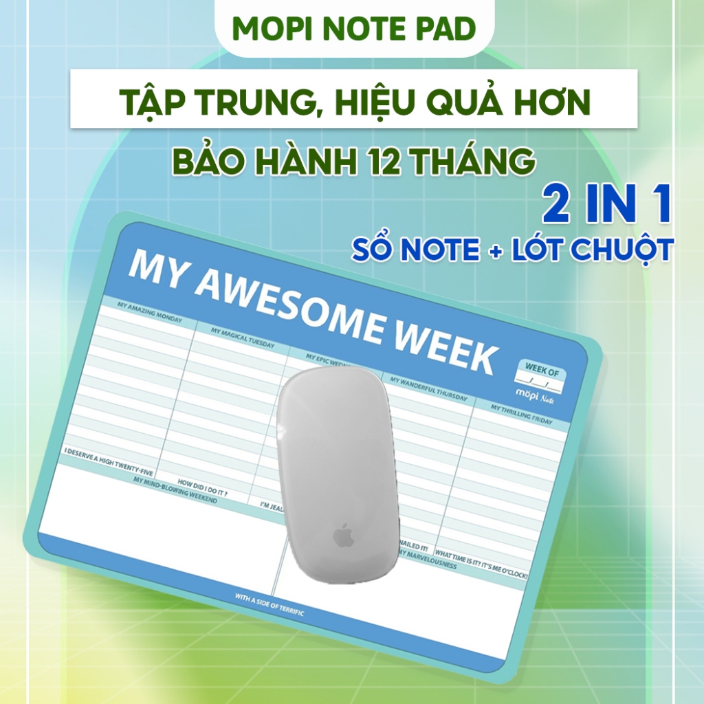 Sổ tay mini lập kế hoạch hàng tuần, Mopi Note Pad to do list kết hợp ...