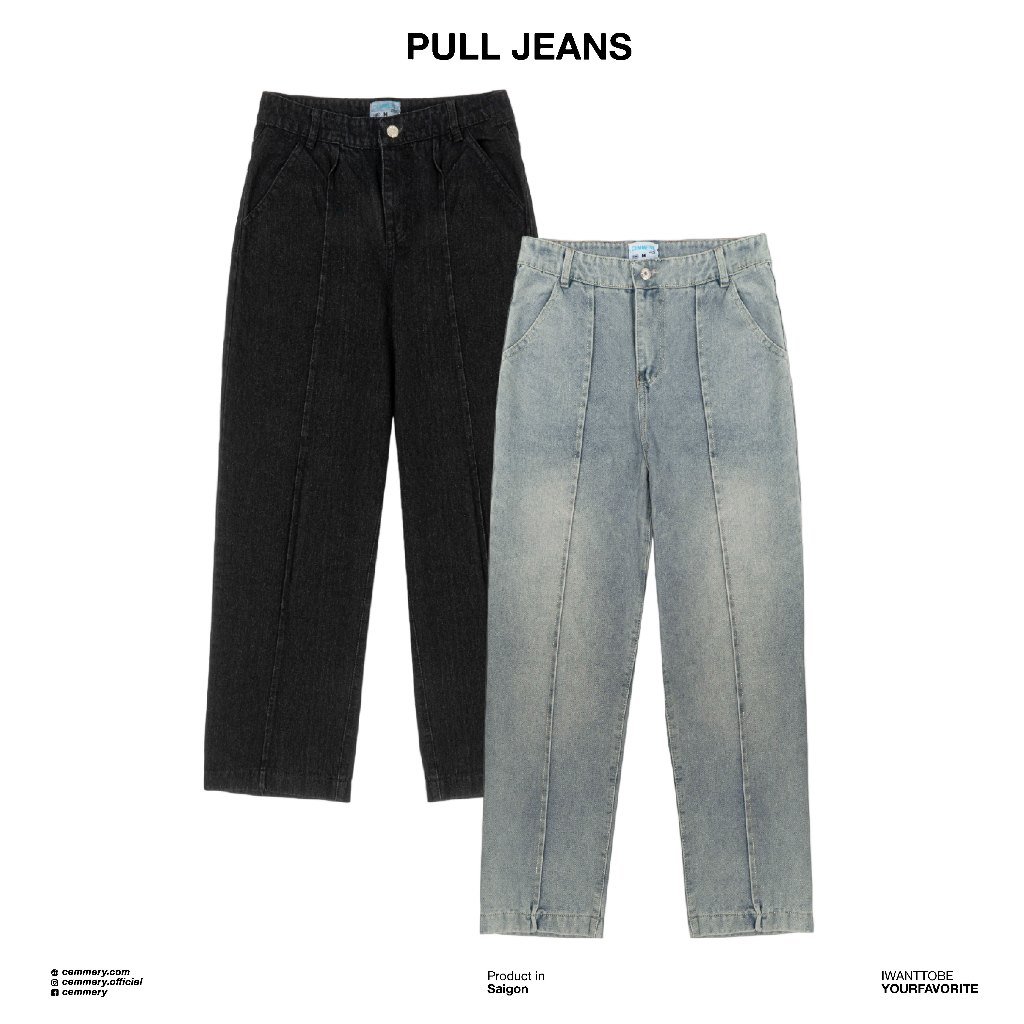 Quần Jeans Form Rộng Local Brand Chính Hãng CEMMERY Pull Jeans 2 Màu ...