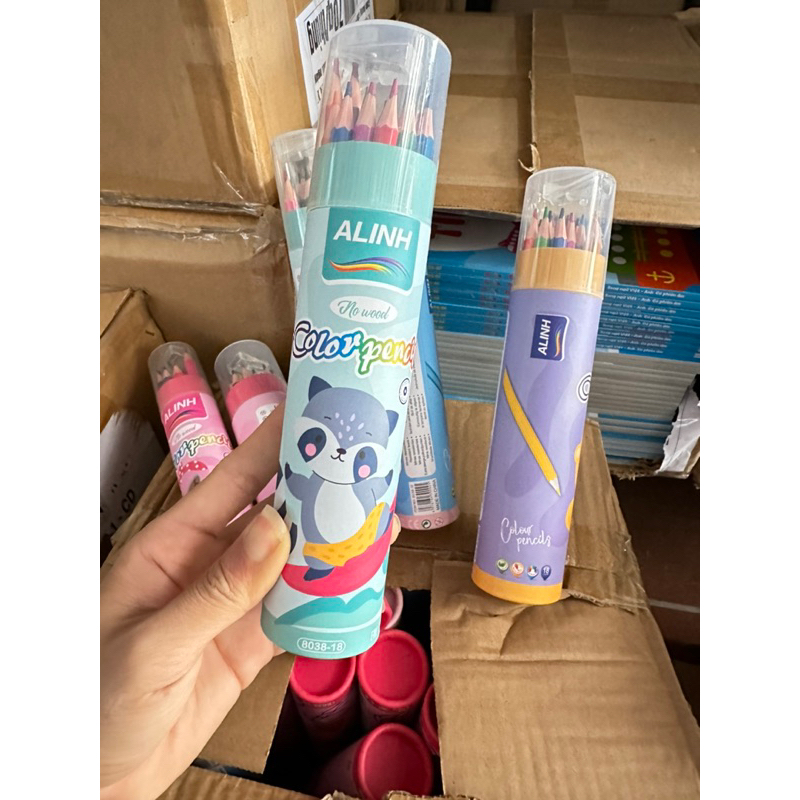Ảnh Bút chì tô màu (ống 12 màu nắp kèm chuốt) viết chì màu 2