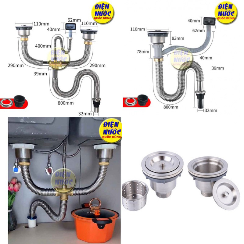 XI PHÔNG | BỘ XÃ CHẬU RỬA CHÉN ĐÔI 2 HỘC | BỘ XÃ CHÉN 1 HỘC INOX ...