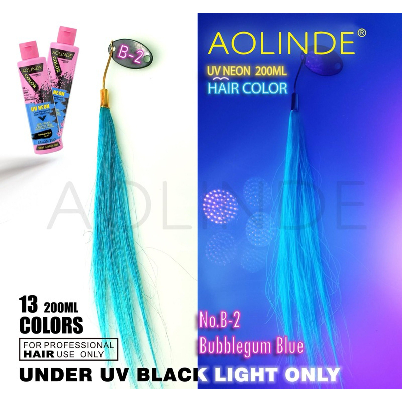Kem nhuộm tóc Semi UV Neon Không Amoniac trên nền tóc tẩy Level 9 - Bubblegum Blue Xanh biển 200ml