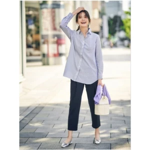 Sơmi cotton nữ Ú nì suông rộng- dư xịn (50-70kg)