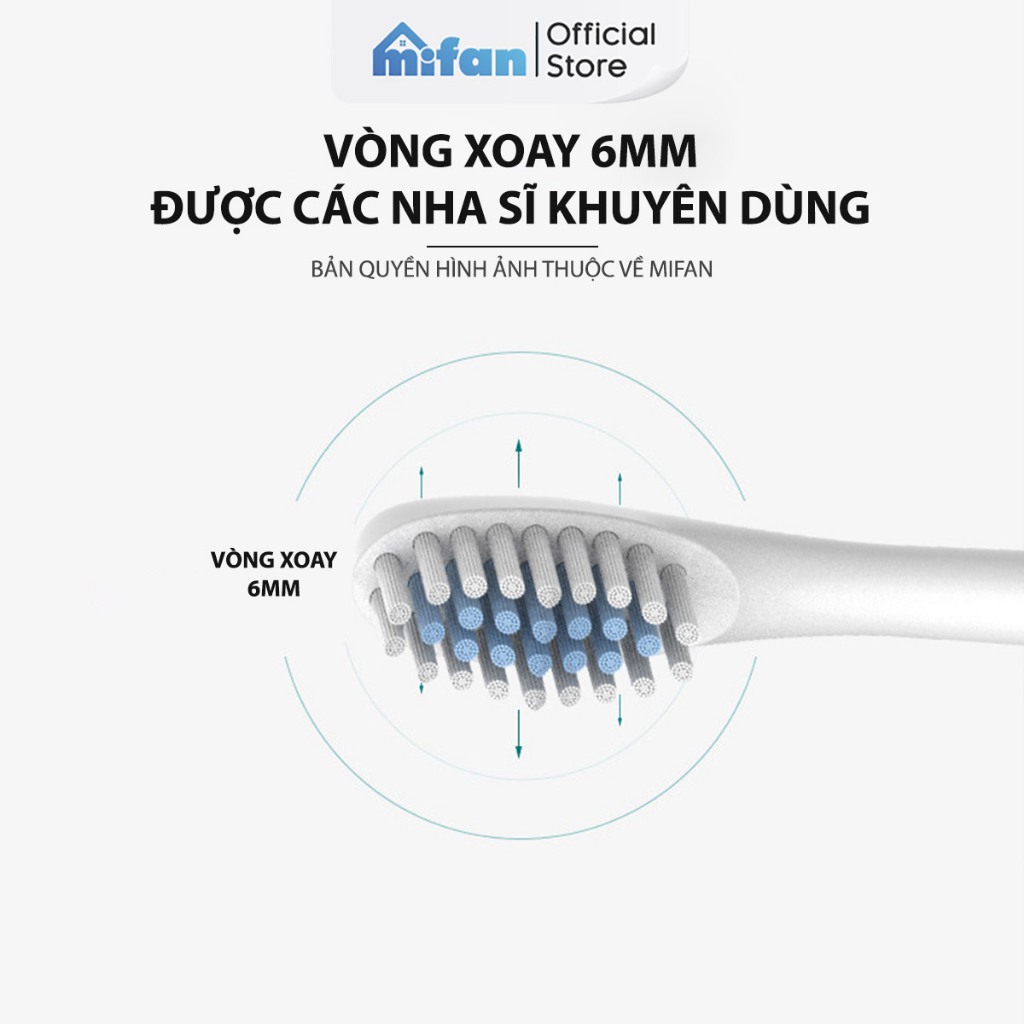 Ảnh Đầu Bàn Chải Điện Mifan Sonic X2 Model - Máy đánh răng máy sóng âm công nghệ Đức 1