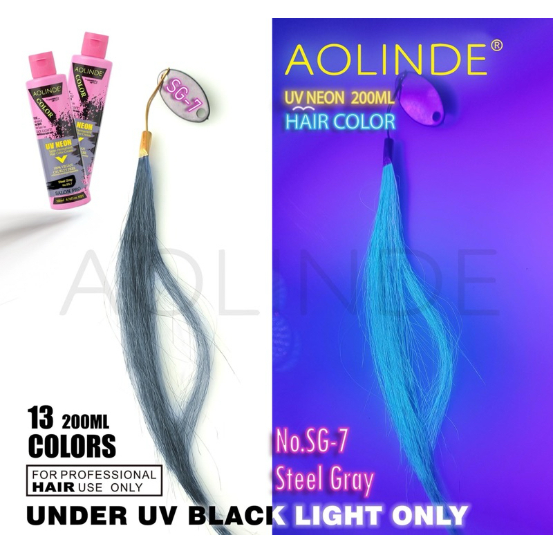 Kem nhuộm tóc Semi UV Neon trên nền tóc tẩy Level 9 (Pha hấp dầu 1:1 - 1:3) - Steel Gray Xám Chì 200ml