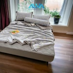 Bộ Chăn ga DRAP CHẦN Cotton Đũi Alva 5 món dày dặn, phối màu tinh tế, hoạ tiết trang nhã, thoáng mát, vệ sinh — ảnh 8