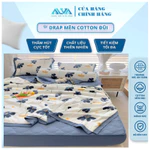Bộ Chăn ga DRAP CHẦN Cotton Đũi Alva 5 món dày dặn, phối màu tinh tế, hoạ tiết trang nhã, thoáng mát, vệ sinh — ảnh 1