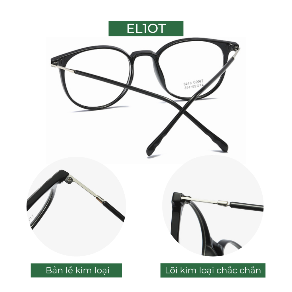 Kính mắt tròn nam nữ ELIOT Eyewear chất liệu nhựa lõi kim loại cứng cáp nhẹ nhàng thiết kế thời trang 8148