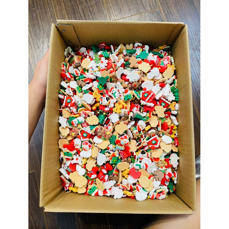 Charm cứng dày Noel trang trí cây thông kẽm nhung , mix trộn ngẫu nhiên ANGIHOME
