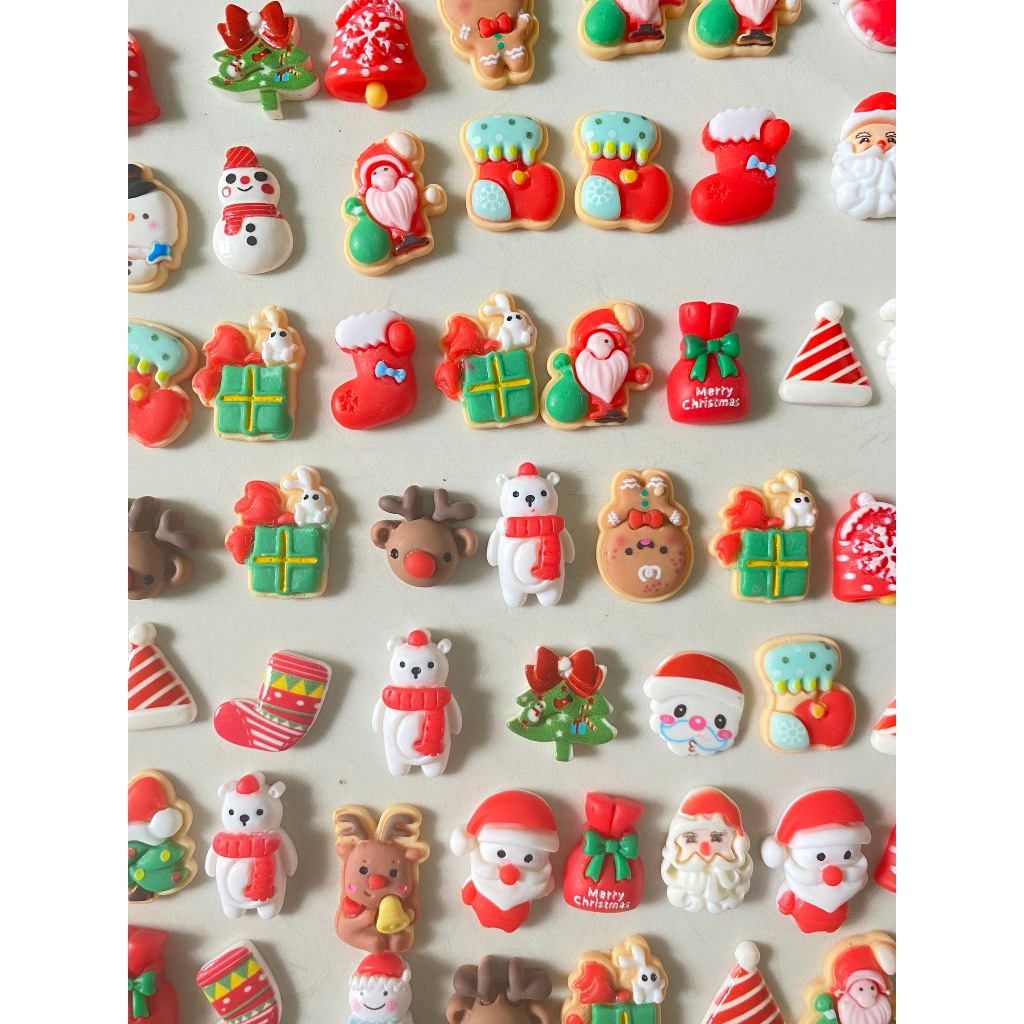 Charm cứng dày Noel trang trí cây thông kẽm nhung , mix trộn ngẫu nhiên ANGIHOME
