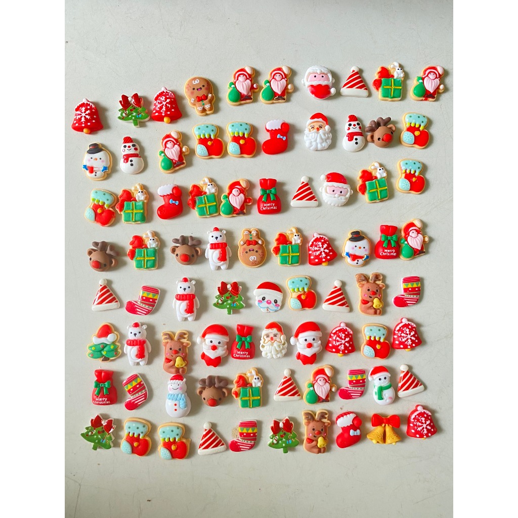 Charm cứng dày Noel trang trí cây thông kẽm nhung , mix trộn ngẫu nhiên ANGIHOME