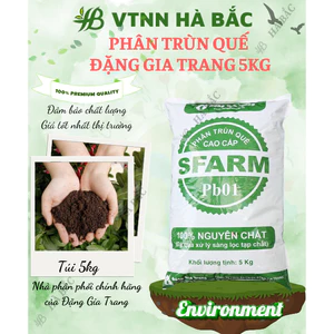 Phân Trùn Quế - Phân Bón Hữu Cơ SFARM PB01 Bọc 5KG Đặng Gia Trang, Đã Xử Lý Dinh Dưỡng Cho Cây Trồng