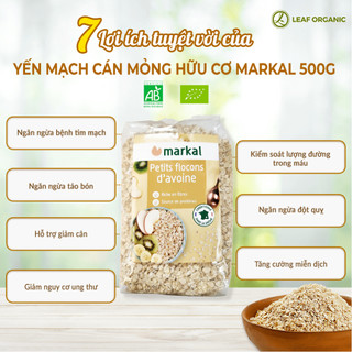 Yến mạch cán mỏng hữu cơ Markal 500g